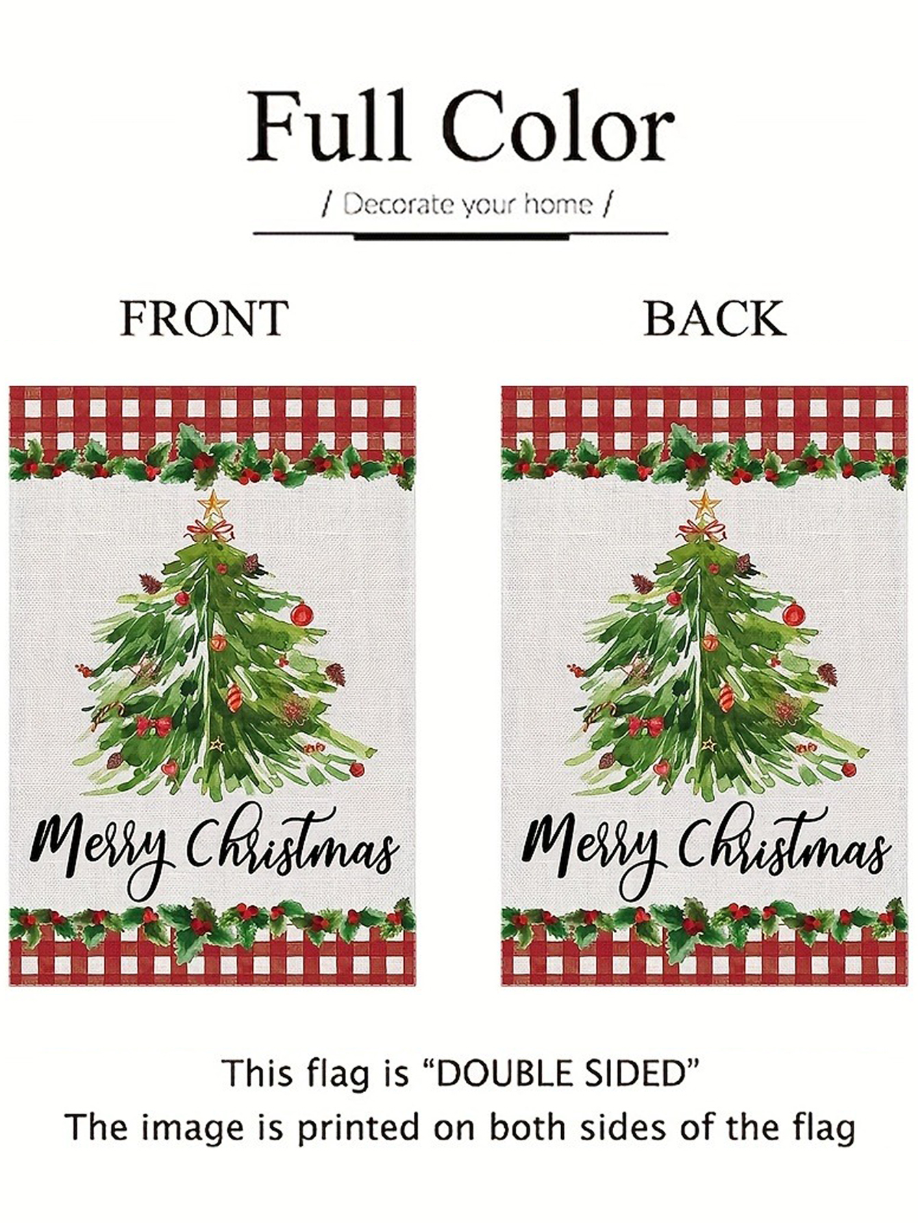 Christmas Tree Happy Garden Flag（Not lnclude Flagpole）